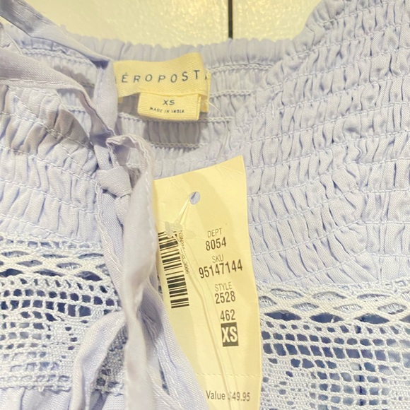 Aeropostale sundress light blue mini XSmall babydoll summer sleeveless tiered - Picture 7 of 7
